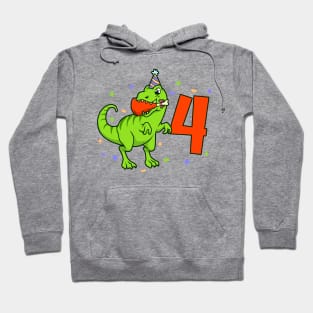 I am 4 with TREX - boy birthday 4 years old Hoodie